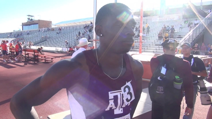 A&M's Lindon Victor after breaking Trey Hardee's NCAA decathlon record