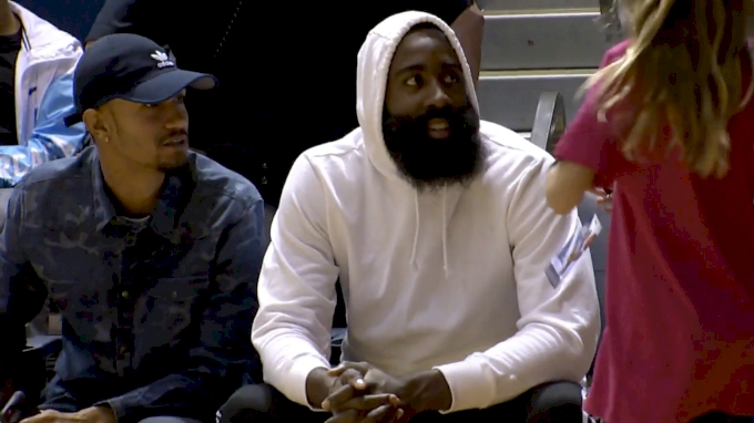 Houston Rockets Guard James Harden Takes In Rice's Season Opener